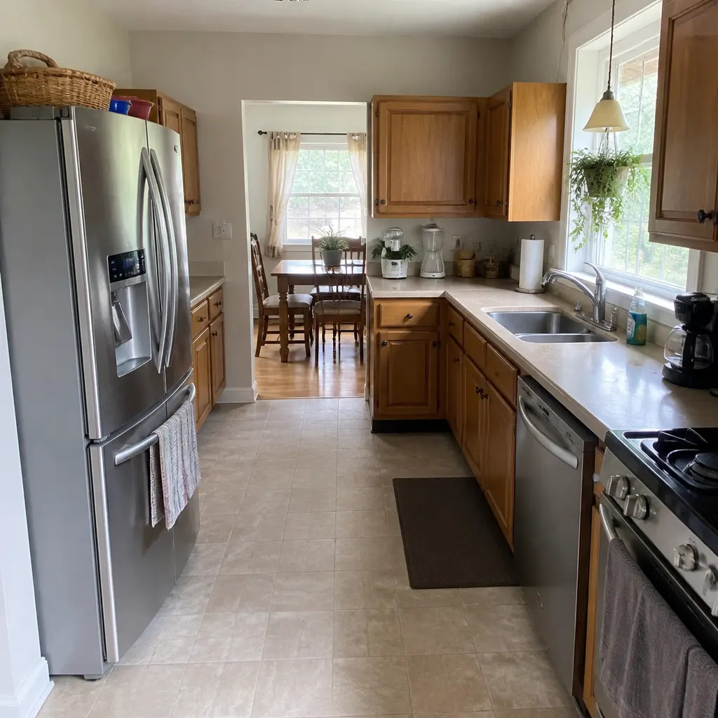 Kitchen appliances in a residential home